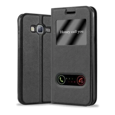 Immagine di Cadorabo Custodia Libro per Samsung Galaxy J3 / DUOS 2016 in NERO COMETA con Funzione Stand e Chiusura Magnetica Portafoglio Cover Case Wallet Book Etui Protezione