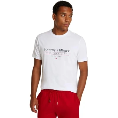 Immagine di Tommy Hilfiger Center Stack TEE Tshirt con stampa, Uomo, Taglia: XS, White