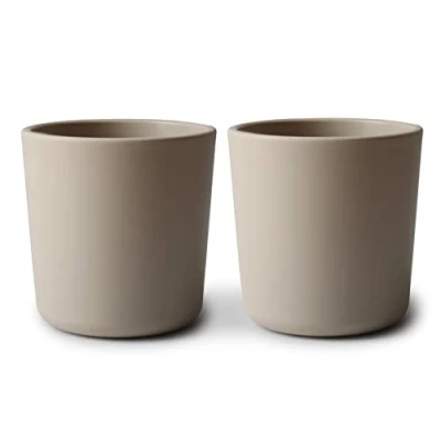 Immagine di Mushie Tazze da Tavola per bambini Set di 2 Riutilizzabili Lavabili in Lavastoviglie e Utilizzabili nel Microonde Facili tenere i Prodotte Danimarca (Vanilla)