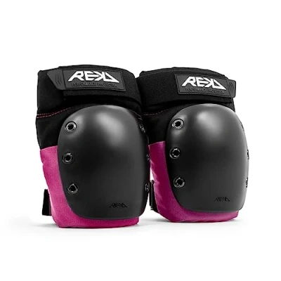 Immagine di REKD Ginocchiere da rampa, resistenti agli urti, in neoprene resistente, set con cinghie regolabili, materiale traspirante, assorbimento degli vestibilità ergonomica unica per maggiore comfort e