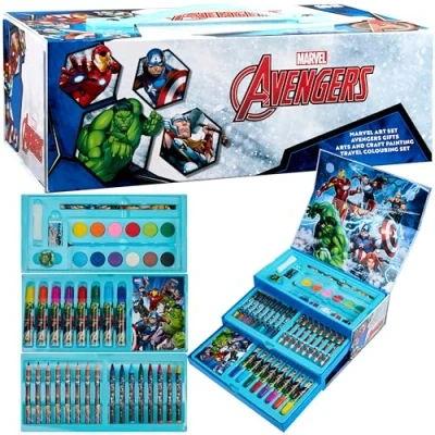 Immagine di Marvel Valigetta Colori per Bambini Spiderman con Pennarelli e Matite Colorate (Multicolore Avengers)