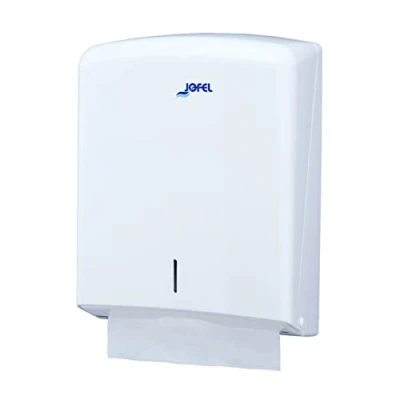 Immagine di Jofel Distributore di asciugamani, asciugamani per il viso, a parete, fino 600 zig zag, resistente alloggiamento in ABS, Azure AH33000