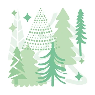 Immagine di Sizzix Stencil a Strati 4PK Trees di Olivia Rose 665932 Capitolo 4 2022 Stencils, Acrilico, Alberi Doodle, One Size