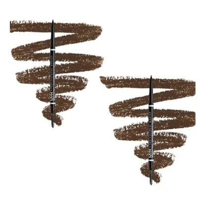 Immagine di NYX Professional Makeup Matita Sopracciglia, Micro Brow Pencil, a Doppia Punta, Automatica e Scovolino, Confezione da 2 Pezzi, Tonalità: Brunette