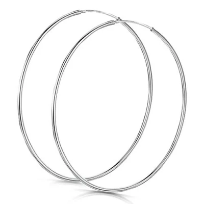 Immagine di Amberta Orecchini a Cerchio da Donna in Argento Sterling 925: Diametro 60 mm
