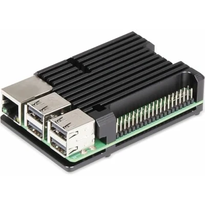 Immagine di Custodia per scheda SBC Joy it ARMOR Case BLOCK Adatto (kit di sviluppo): Raspberry Pi incl. raffreddatore passivo Nero