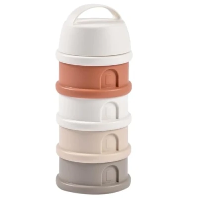 Immagine di BEABA, Dosatore Latte in Polvere per Neonati, Contenitore 100% Ermetico, 4 scomparti, Made France, Grande capacità, Utilizzo Espandibile, Facile da Trasportare, Bianco cotone/Terracotta