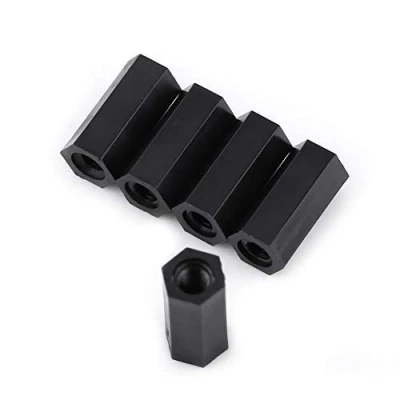 Immagine di 100Pcs Filetto Femmina M3 Distanziale Esagonale in Nylon Pilastro di Sostegno Nero(M3*10)