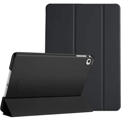 Immagine di ProCase Custodia per iPad mini 4 Ultra Sottile e Leggero Supporto con Retro Semi Trasparente Copertura Intelligente 2015 (4a generazione iPad, mini4) Nero