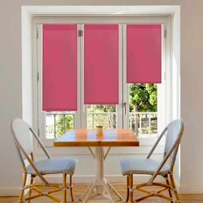 Immagine di Blindecor Aure Tenda a rullo traslucida tinta unita senza perforazione Fucsia, 87 x 180 cm (Larghezza Altezza) Dimensioni del tessuto 84 175 Tende per interni attrezzi