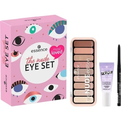 Immagine di essence cosmetics The nude eye set, set regalo, trucco, regalo per donne, senza particelle di microplastica, alcool, confezione da 1 (3 pezzi)