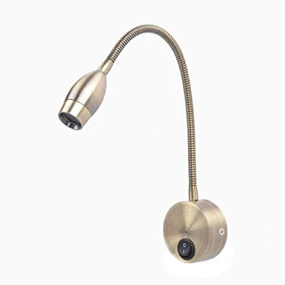 Immagine di Meanyee Lampade da lettura a parete flessibili/Lampada comodino con interruttore 1 * 3Watt bronzo MY 032