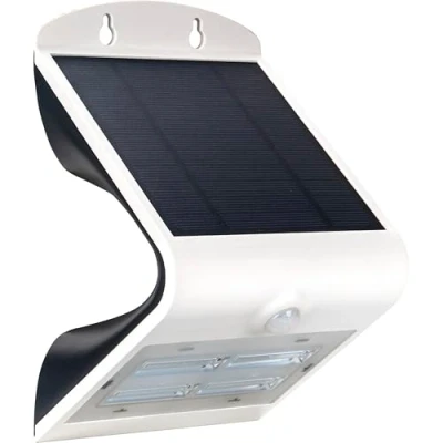 Immagine di Luceco Solar Guardian applique angolare per esterni, con sensore di movimento PIR, 3,2 Watt, nero
