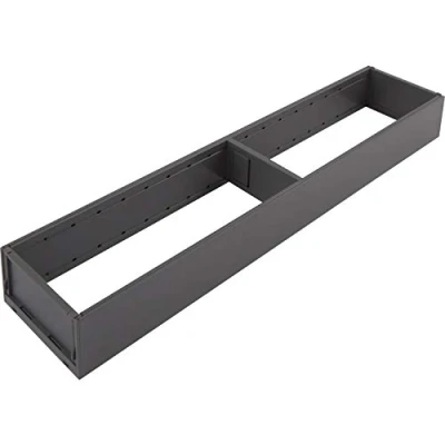 Immagine di Blum Ambia Line Cornice per cassetti da cucina, larghezza 100 mm, lunghezza 472 altezza 50 colore: grigio opaco Orion