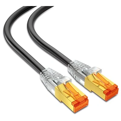 Immagine di mumbi 23538 Cat.7 S/FTP Cavo di Rete Grezzo LAN Ethernet Patch con connettori RJ 45 10.0m, Nero (1x)