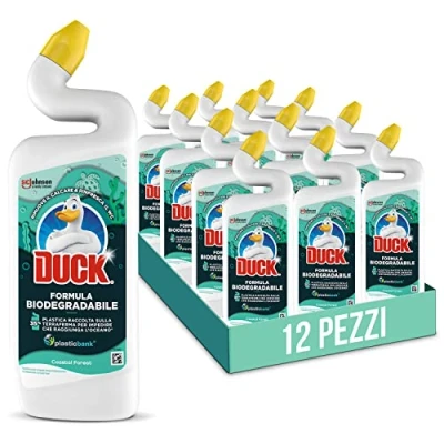 Immagine di Duck Liquido WC Gel con Formula Biodegradabile, Fragranza Freschezza Alpina Previene il calcare e profuma WC, Formato Scorta da 12 pezzi