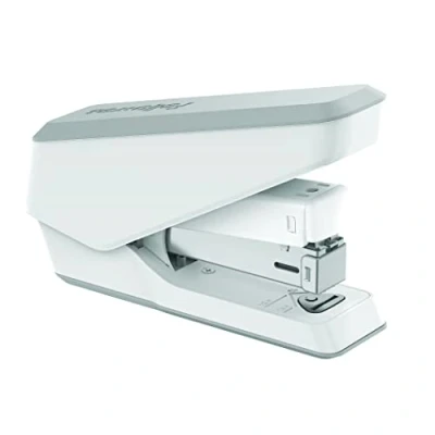 Immagine di Fellowes Cucitrice LX840 a metà striscia con Tecnologia Easy Press e Rivestimento in Microban, Capacità 25 Fogli, Punti da 24/6mm 26/6mm, Colore Bianco
