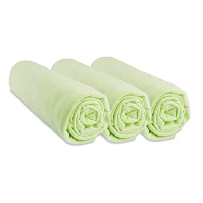 Immagine di Set di 3 lenzuola 40 x 80 cm, estensibili per 90 100% cotone, verde anice traspirante sonno sano marchio Easy Dort certificato Oeko Tex Made in Europe