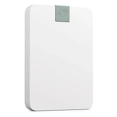 Immagine di Seagate Ultra Touch HDD, 2 TB, HDD esterno Cloud White, materiale riciclato post consumo, compatibilità USB C con PC, Mac e Chromebook, Dropbox Mylio inclusi, anni Rescue Services (STMA2000400)