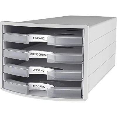 Immagine di HAN IMPULS 1013 63 Cassettiera Grigio luminescente DIN A4 Numero cassetti: 4