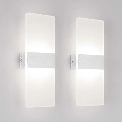 Immagine di Klighten Lampada da Parete Interno 12W Bianco neutro 4000K, Moderno Applique in Acrilico Perfetto per Camera Letto, Soggiorno, Bagno, Corridoio, Scale