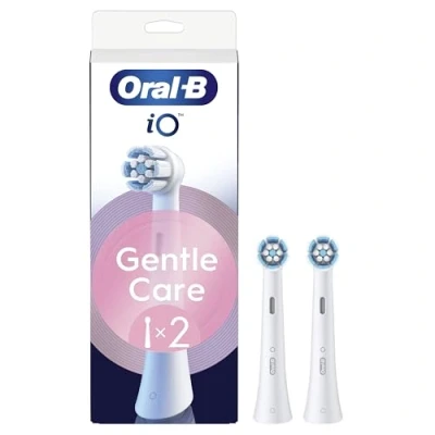 Immagine di Oral B Testine di Ricambio iO Series Gentle Care Bianche, Rotonde Originali, per Gengive Sensibili, 2