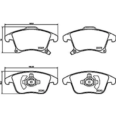 Immagine di HELLA 8DB 355 025 201 Kit pastiglie freno con segnalatore acustico usura FORD: Mondeo 5 Kombi, S Max Mk2,