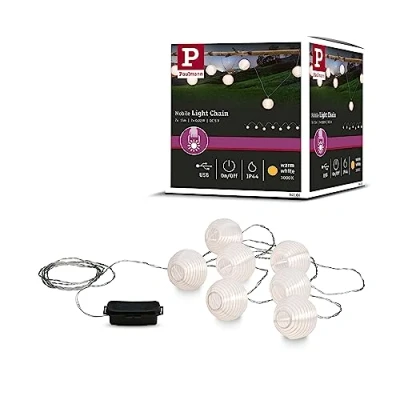 Immagine di Paulmann 94166 Catena luminosa decorativa Lampione a batteria Numero di lampadine 7 LED (monocolore) Bianco caldo