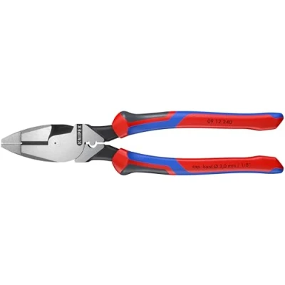 Immagine di Knipex Pinza Universale Tipo Forte &quot;Lineman&#039;S Pliers&quot; Modello Americano Bonderizzata Nera, Rivestiti in Materiale Bicomponente 240 Mm 09 12