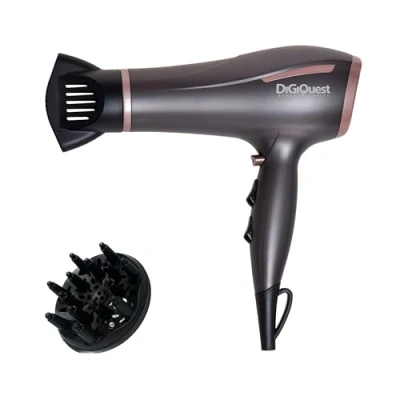 Immagine di Phon 1800 2200 W MAX domestico leggero e potente, cavo da 2mt, 6 combinazioni di velocità, colpo freddo, con concentratore diffusore. Occhiello aggancio per tenerlo sempre a portata mano.