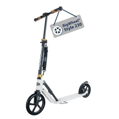 Immagine di HUDORA Monopattino BigWheel Style 230 in alluminio resistente con pedana grande pieghevole regolabile altezza Per carico fino a 120kg ragazzi e adulti