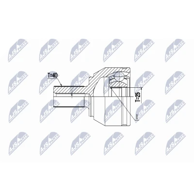 Immagine di NTY NPZ VV 022 Kit Giunto Omocinetico Assale anteriore Sx, Dx
