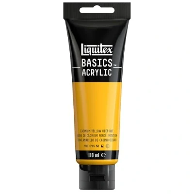 Immagine di Liquitex Basics Acrylic, 1046163, Colore Acrilico, Giallo Di Cadmio Scuro Imit, 118Ml