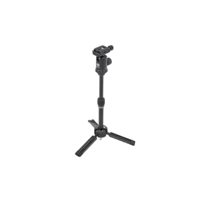 Immagine di Sirui 3T 35K Treppiede Mini Desktop Portatile Compatto Flessibile in Alluminio con Testa a Sfera e Colonna Centrale, 27cm, Carica 4KG, Nero