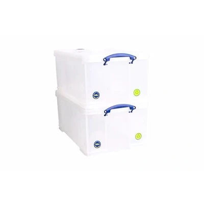Immagine di Really Useful Box 2 pezzi da 64 litri per organizzare e conservare 710 x 440 310 mm Trasparente