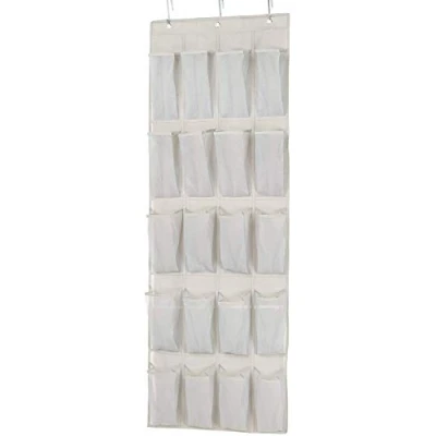 Immagine di Amazon Basics scarpiera da appendere alla porta con 20 grandi tasche, 50.8 x 163.3 cm, colore grigiastro Tan