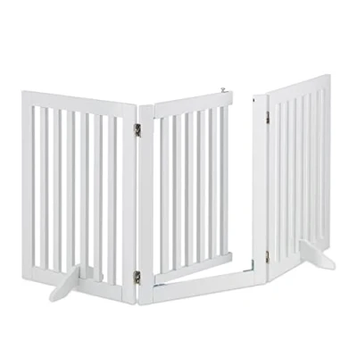 Immagine di Relaxdays Cancelletto per Bambini con Porta, HxL: 70 x 154 cm, Barriera Protettiva Scale, Cani e Neonati, Bianco, 100% Fibra