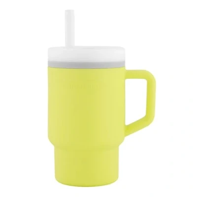 Immagine di Infantino My 1st Tumbler Mini tazza dolce con cannuccia a prova di perdite e manico per bambini, favorisce il bere, facile da pulire, 255 ml, agrumi