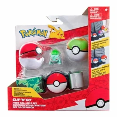 Immagine di Pokémon Bandai Clip &#039;N&#039; Go 1 Cintura, Poké Nest Ball e Statuetta da 5 cm Bulbizarre Accessorio per travestirsi addestratore JW2715, Colore Bulbizzarro, JW2715