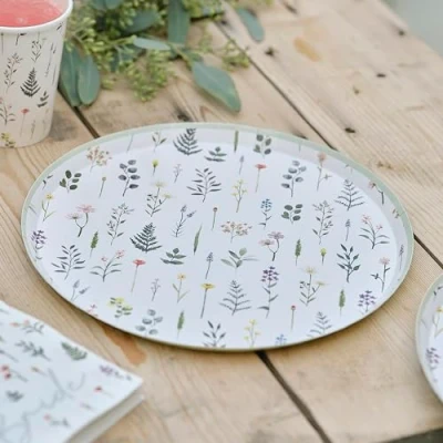 Immagine di Ginger Ray Piatti di carta con stampa floreale Team Bride per addio al nubilato, confezione da 8, multicolore