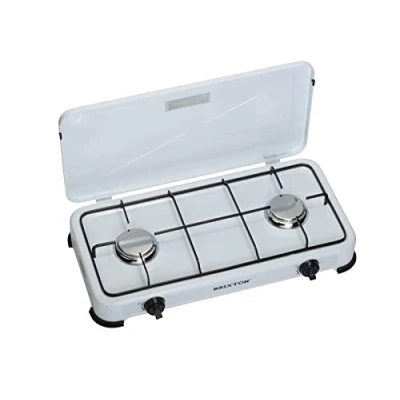 Immagine di FireFriend Fornello a Gas da Campeggio KO 6382, 2 bruciatori, x 1500 Watt, Bianco