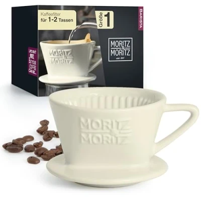 Immagine di Moritz &amp; filtro Caffe in ceramica misura 1 riutilizzabile per un ottimo caffè aromatico attacco 2 tazze Filtri