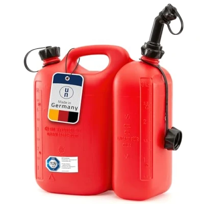 Immagine di Hünersdorff 825000 Doppie Taniche Eco 5.5 Piu 3 L, HD PE Colore Rosso con Omologazione Accessori Neri, Rot, 5,5