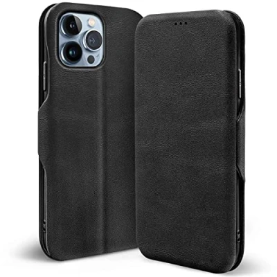 Immagine di Verco Case per Apple iPhone 13 Pro Custodia, Cover a Libro Pelle PU Custodia Premio Booklet Protettiva, Nero