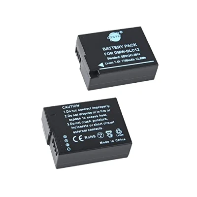 Immagine di DSTE Electron 2 batterie ricaricabili agli ioni di litio DMW BLC12 BLC12PP compatibili con Panasonic Lumix DMC GH2, FZ330, FZ200, FZ200GK, FZ1000