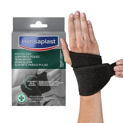 Immagine di Hansaplast Sport Supporto Polso, Fascia polso per protezione e sollievo, Polsiera ortopedica con regolazione della pressione, Tutore in materiale Thermo Tech