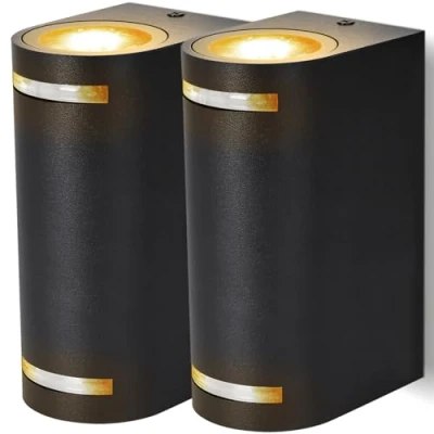 Immagine di Aigostar Applique LED da Parete Esterno,Lampada Alluminio GU10,2 Pezzi, Impermeabile IP65 Luce Esterno parete, Perfetta per Patii, Giardini, Corridoi, Balconi, Portici,Vialetti.