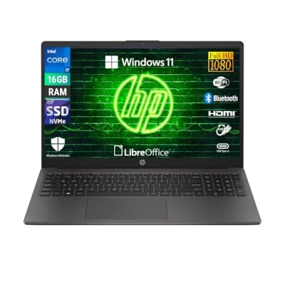 Immagine di HP 250 G10, Intel Core i7 1355U, Computer portatile Notebook Display 15.6&quot; Full HD, Ram 16 GB DDR4 SDRAM 512 SSD, Wi Fi 5, Windows 11 Pro, Libre Office