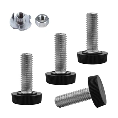 Immagine di SKIR&#039;CO 4 piedini di livellamento per mobili, M10 x 30 mm, gambe rotonde regolabili, diametro 25 piedino livellatore filettatura (dadi inclusi)