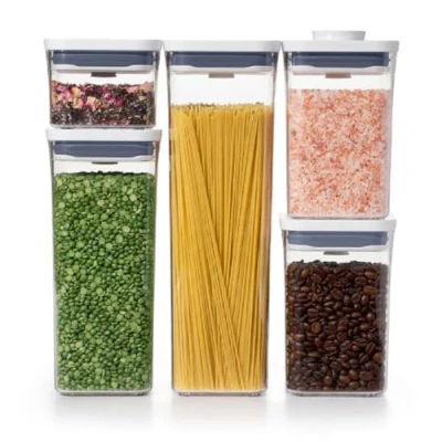Immagine di OXO New Good Grips Set di 5 contenitori Pop, Plastica, Bianco